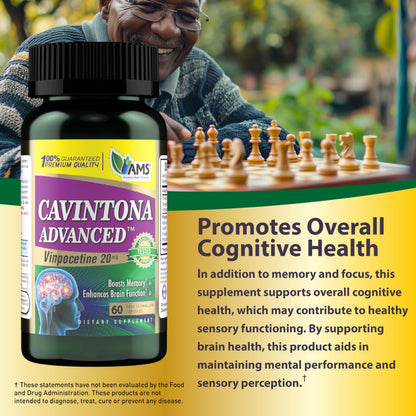 America Medic & Science Cavintona Vinpocetine 20mg – 60 Capsules | Memory, Focus & Brain Health