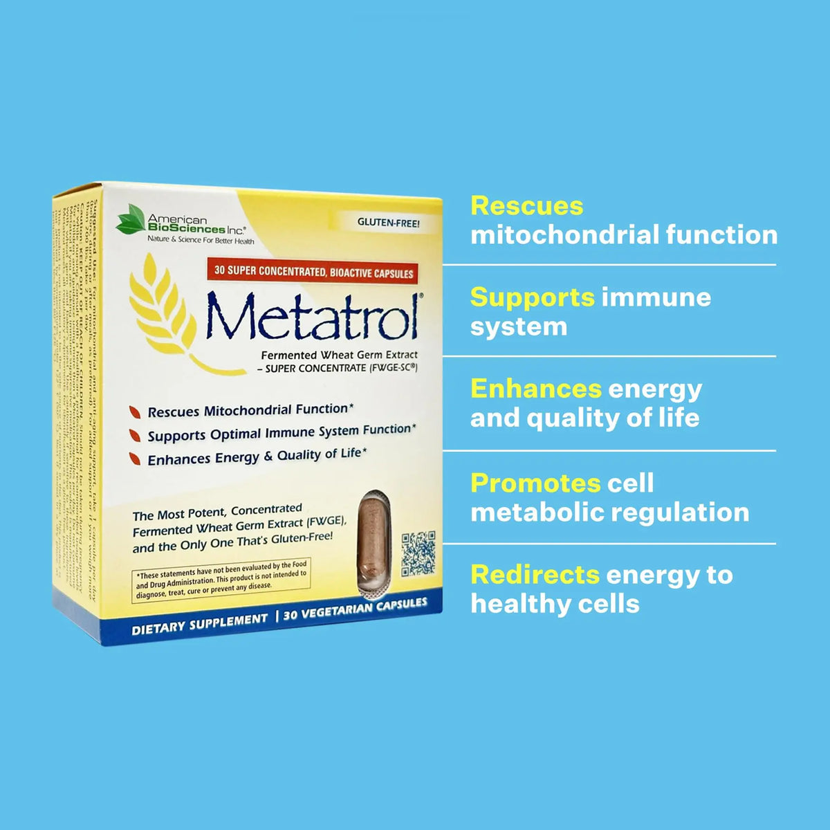 Metatrol Fermented Wheat Germ Extract - Immune & Mitochondria BritishVita | Premium UK Vitamins & Wellness Supplements