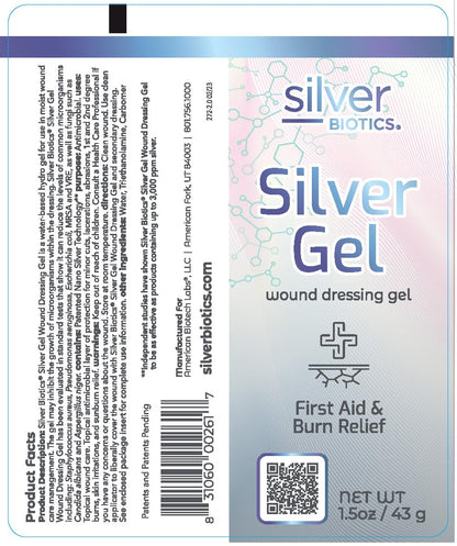 Silver Biotics 24 PPM Silver Wound Healing Gel | 1.5 oz | American Biotech Labs
