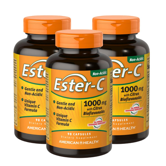 American Health Ester-C 1000 mg with Citrus Bioflavonoids – 270 Total Servings (Pack of 3) – 24-Hour Immune Support BritishVita | Premium UK Vitamins & Wellness Supplements