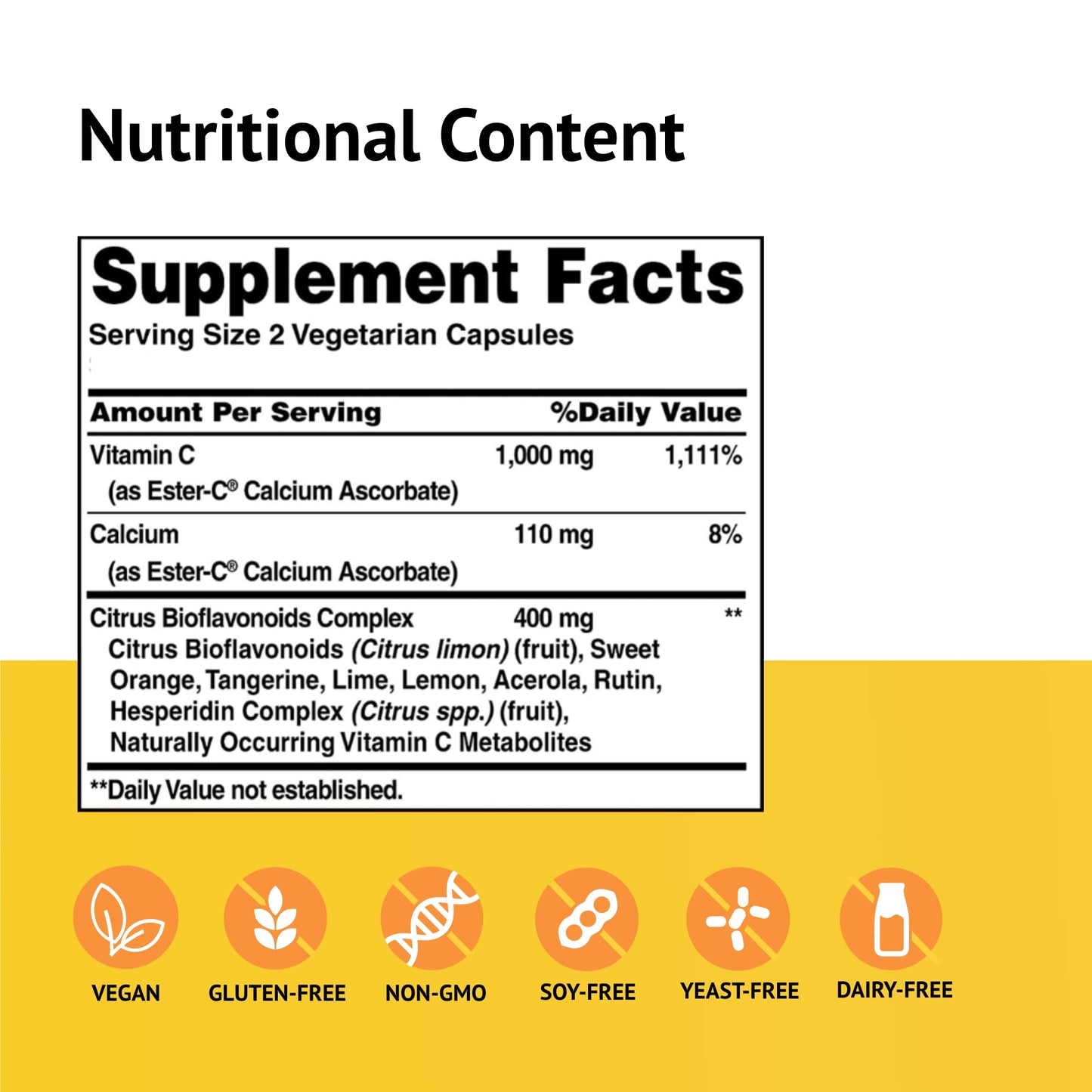 American Health Ester-C 500 mg with Citrus Bioflavonoids – 60 Servings – 24-Hour Immune Support – Non-GMO, Vegan, Gluten Free