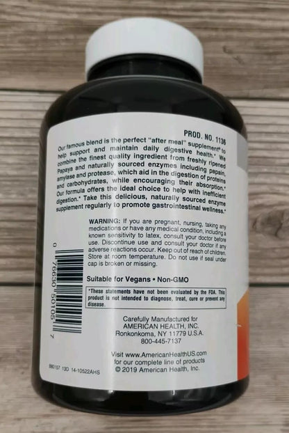 AMERICAN HEALTH Papaya Enzyme Original 600 CT – Digestive Support