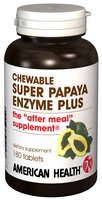 American Health Super Papaya Enzyme Plus - 180 Chewable Tablets