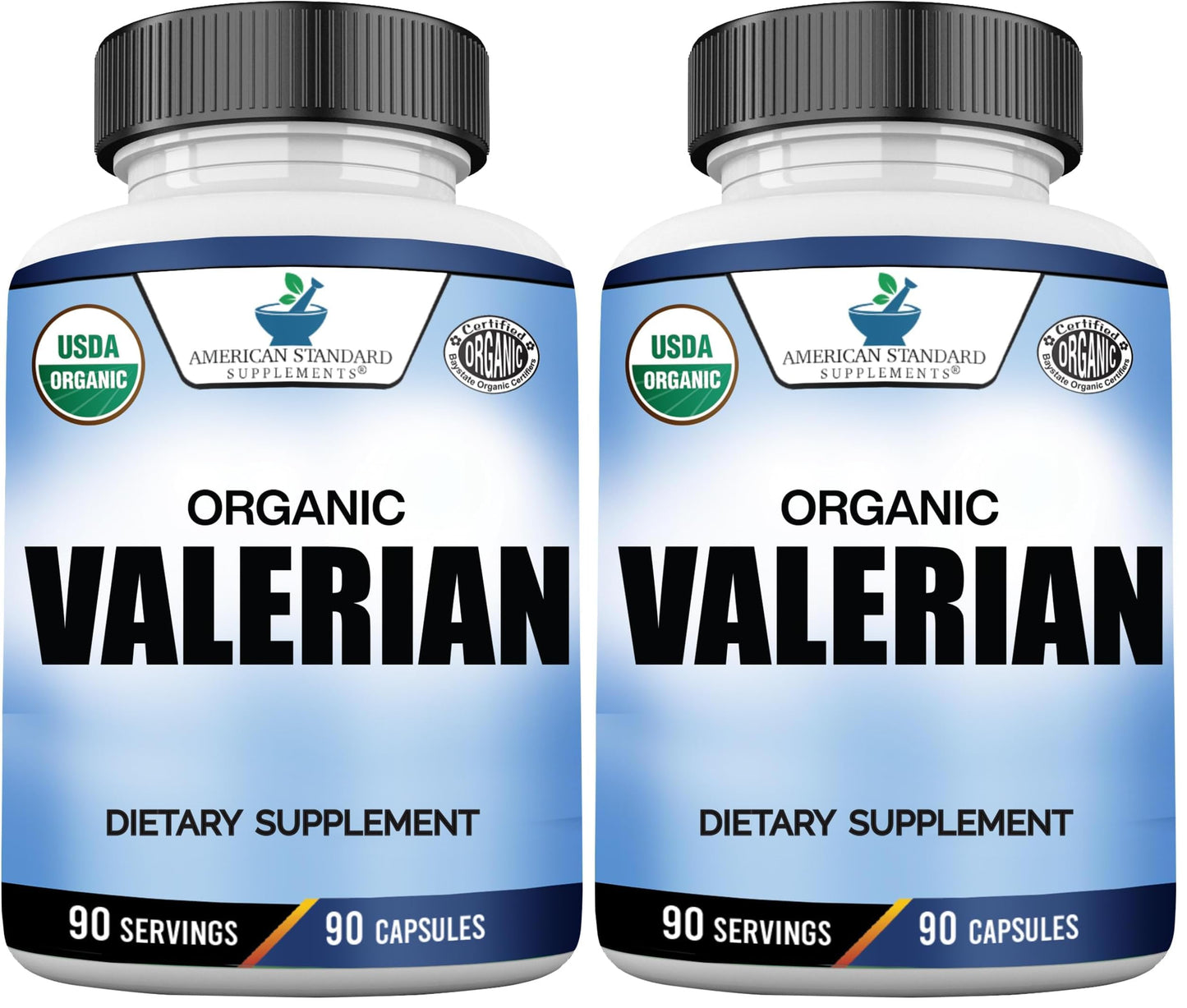 American Standard Organic Valerian – 90 Capsules, Pack of 2 | Vegan, Gluten Free, Non-GMO