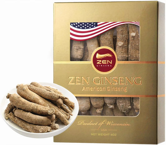 American Wisconsin Ginseng – 4oz (Super Long Jumbo Root) for Performance & Mental Health BritishVita | Premium UK Vitamins & Wellness Supplements