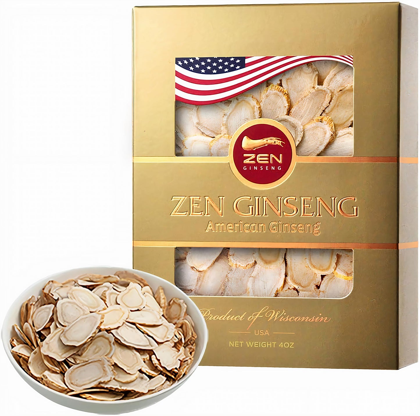 American Wisconsin Ginseng Slices – Energy, Performance & Focus (4 oz)
