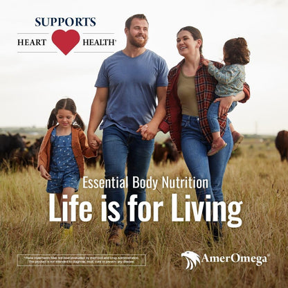 AmerOmega Triglyceride Omega-3 Fish Oil – Heart Health Support, Wild-Caught Alaskan Walleye Pollock, 120 Softgels