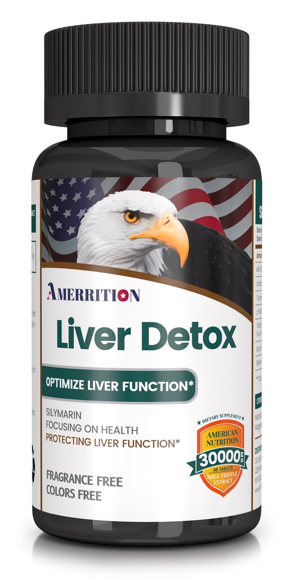 Amerrition Liver Support – Milk Thistle Silymarin, Artichoke Extract & Turmeric – 60 Tablets