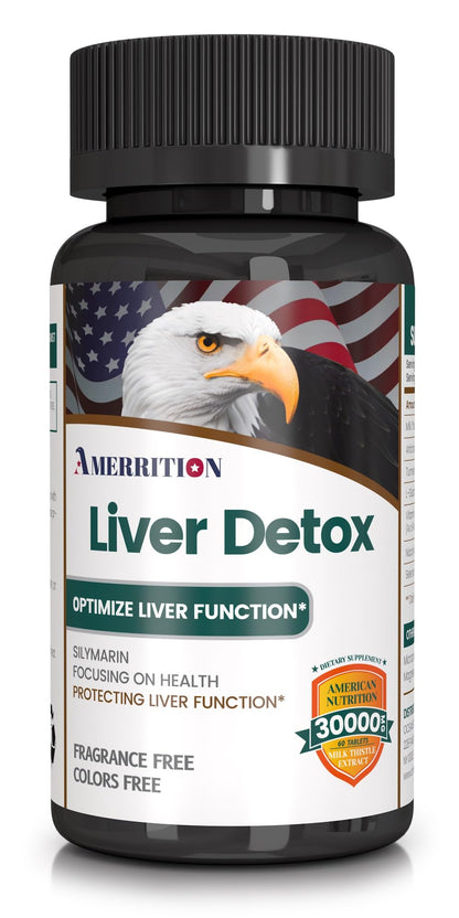 Amerrition Liver Support – Milk Thistle Silymarin, Artichoke Extract & Turmeric – 60 Tablets