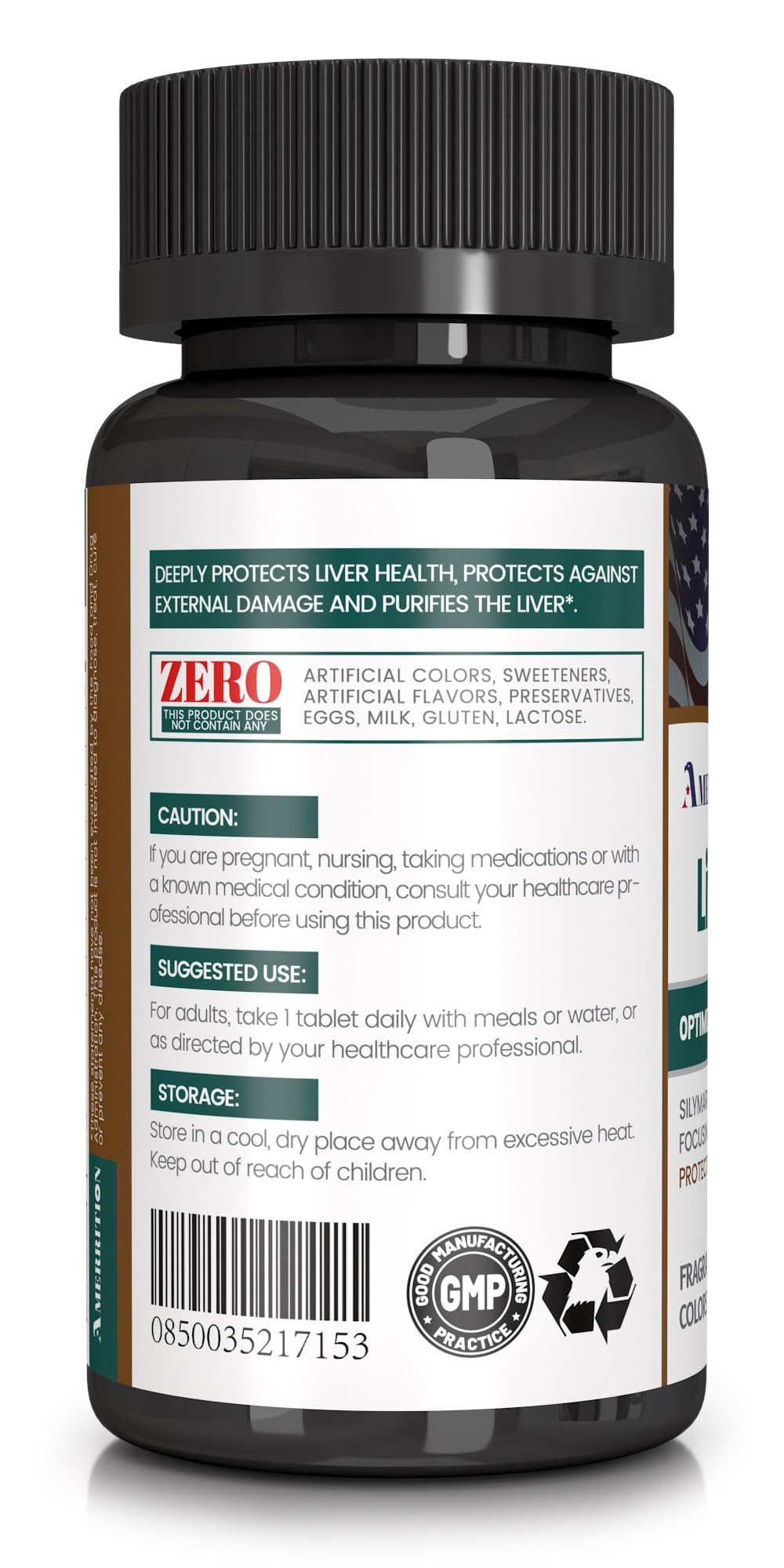 Amerrition Liver Support – Milk Thistle Silymarin, Artichoke Extract & Turmeric – 60 Tablets