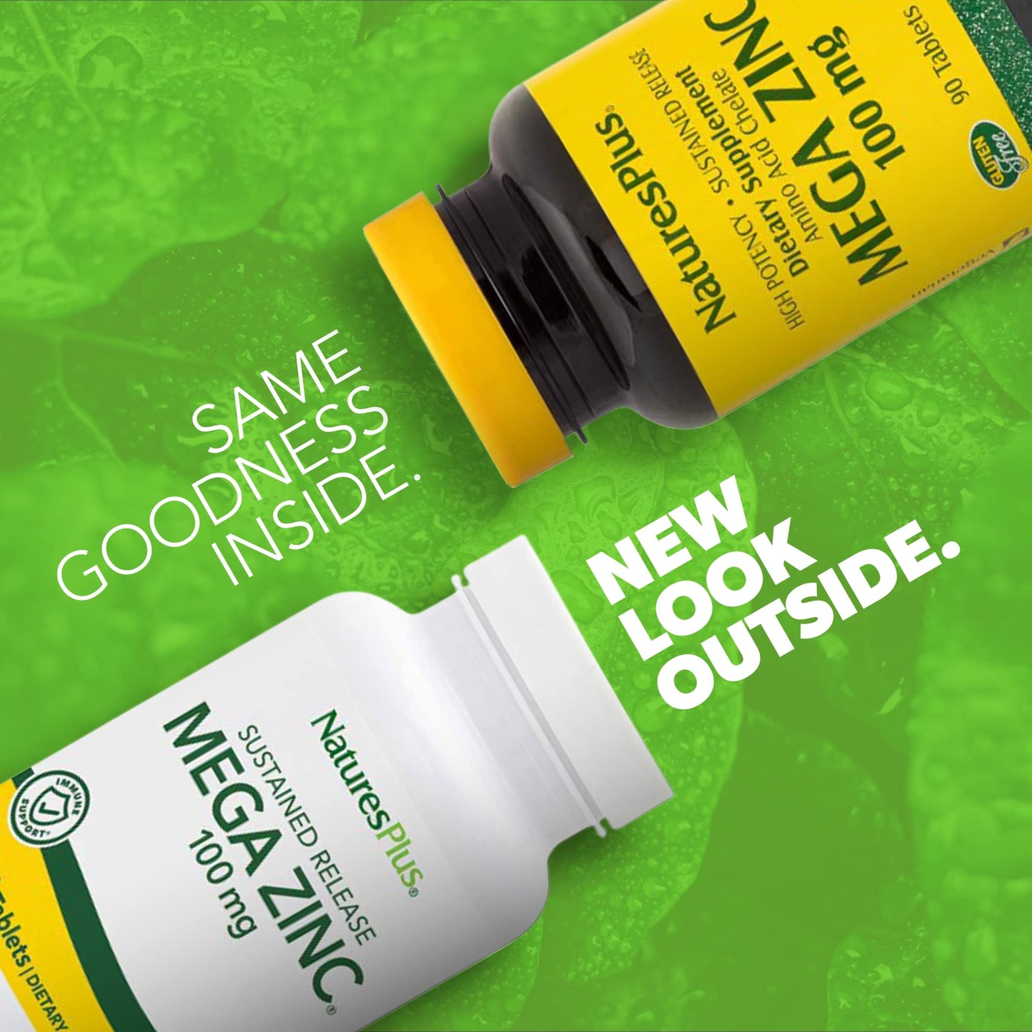 NaturesPlus Mega Zinc 100 mg - 90 Tablets | Sustained Release, Vegetarian, Gluten Free