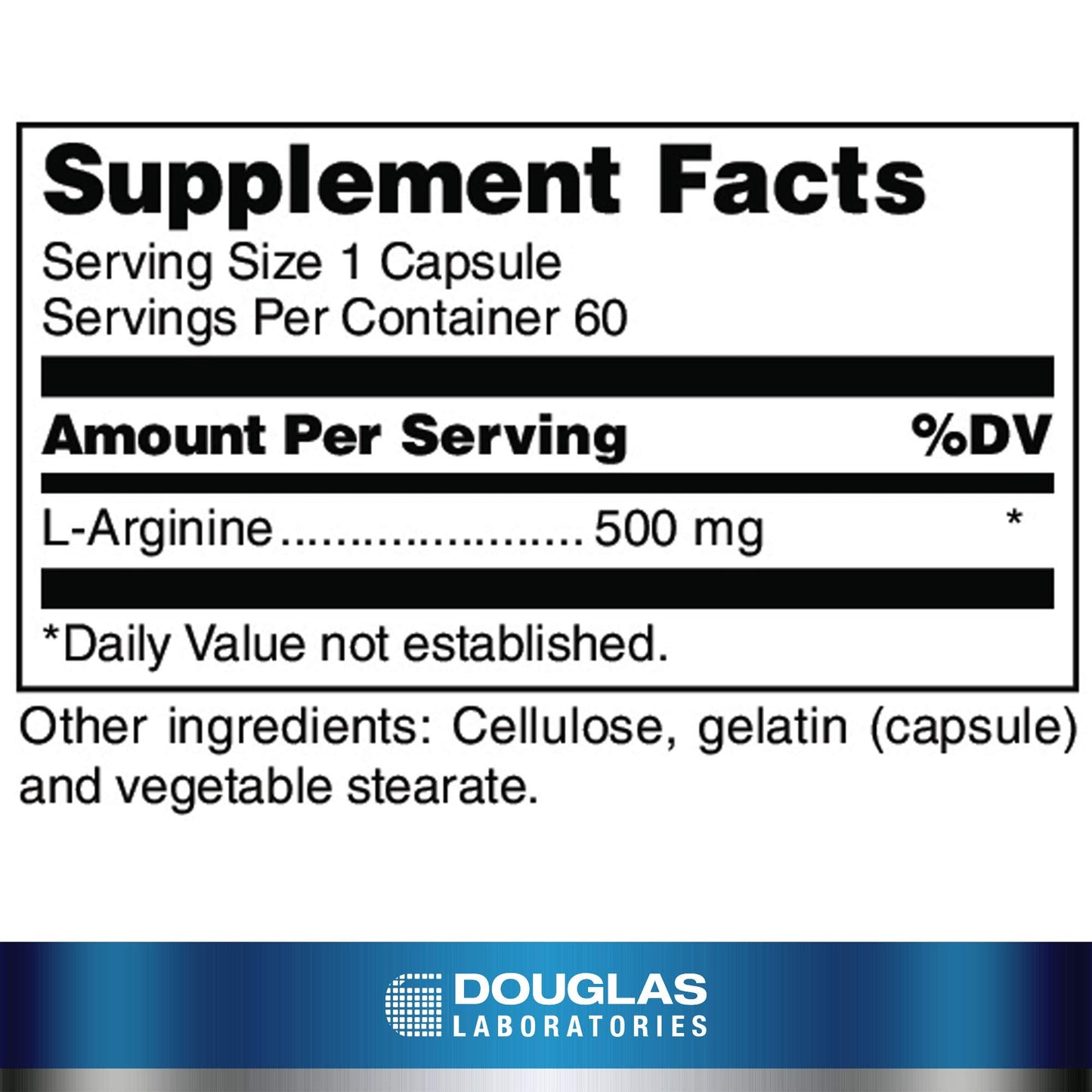 Douglas Laboratories L-Arginine 500 mg | Versatile Amino Acid | 60 Capsules