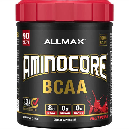 ALLMAX AMINOCORE BCAA – Fruit Punch, 945 g | 90 Servings, 8.18 g BCAA per Serving BritishVita | Premium UK Vitamins & Wellness Supplements