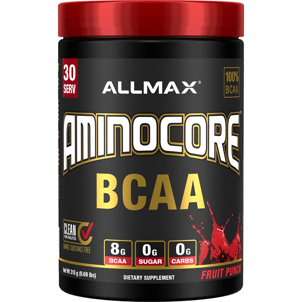 ALLMAX Nutrition AMINOCORE BCAA Powder - 315 g, Fruit Punch | Intra & Post-Workout Recovery