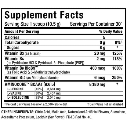 ALLMAX Nutrition AMINOCORE BCAA Powder - 315 g, Fruit Punch | Intra & Post-Workout Recovery