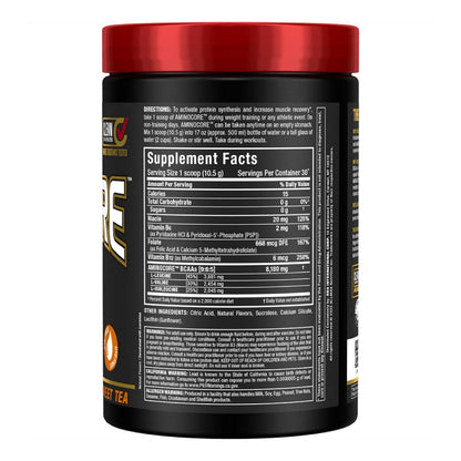 ALLMAX AMINOCORE BCAA Powder – Intra & Post-Workout Recovery, Gluten Free, Sweet Tea 315 g
