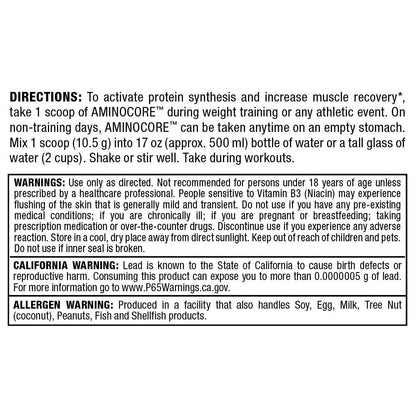 ALLMAX Nutrition AMINOCORE BCAA Powder – 8.18 g Amino Acids, Intra & Post-Workout Recovery, Gluten Free, White Grape, 315 g