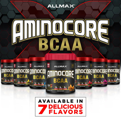 ALLMAX AMINOCORE BCAA Powder – Watermelon, 8,180 mg BCAAs, 945 g BritishVita | Premium UK Vitamins & Wellness Supplements