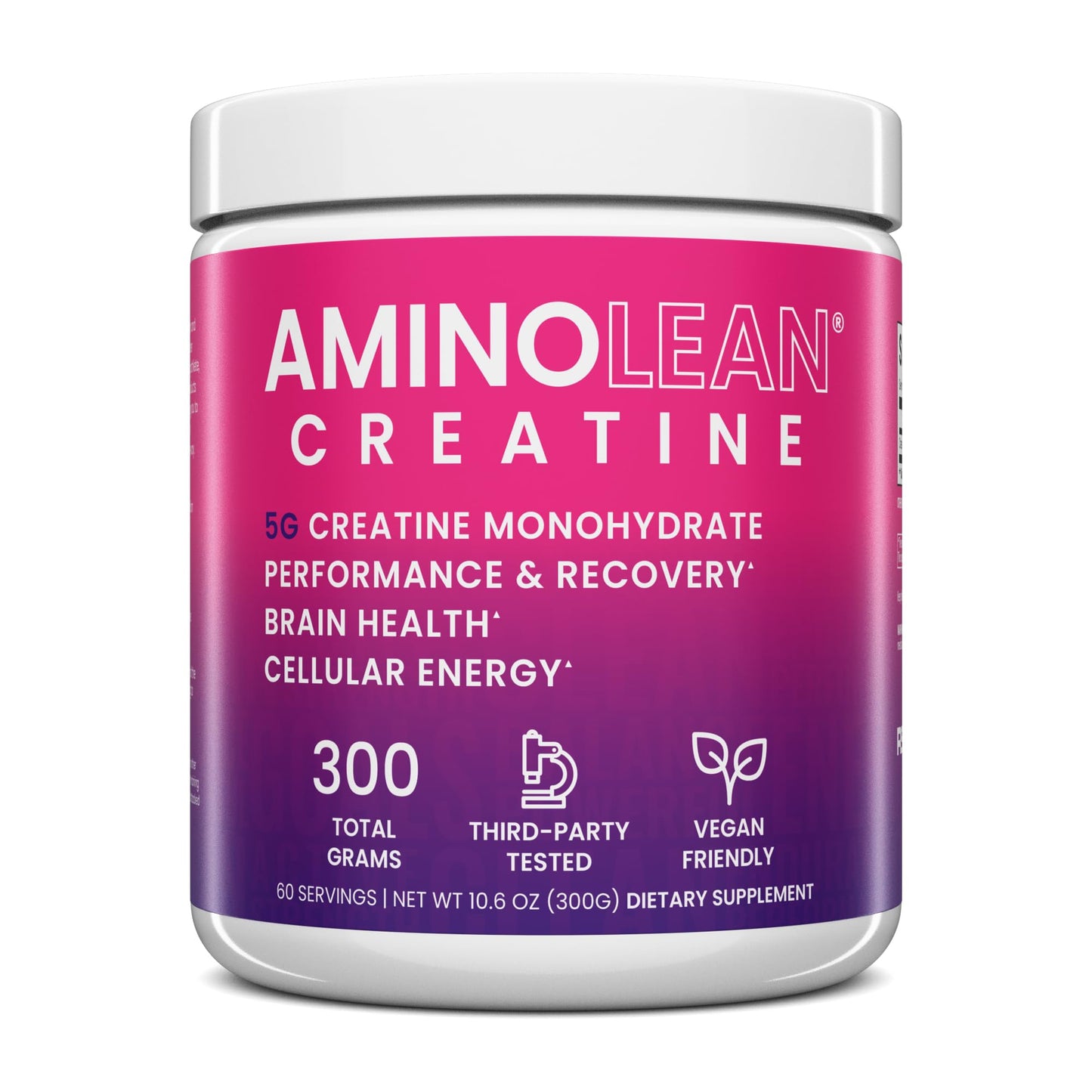AminoLean Creatine – Pure Micronized Creatine Monohydrate Powder 300g for Women and Men