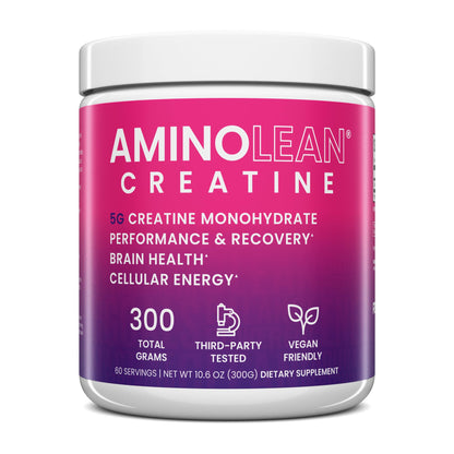 AminoLean Creatine – Pure Micronized Creatine Monohydrate Powder 300g for Women and Men