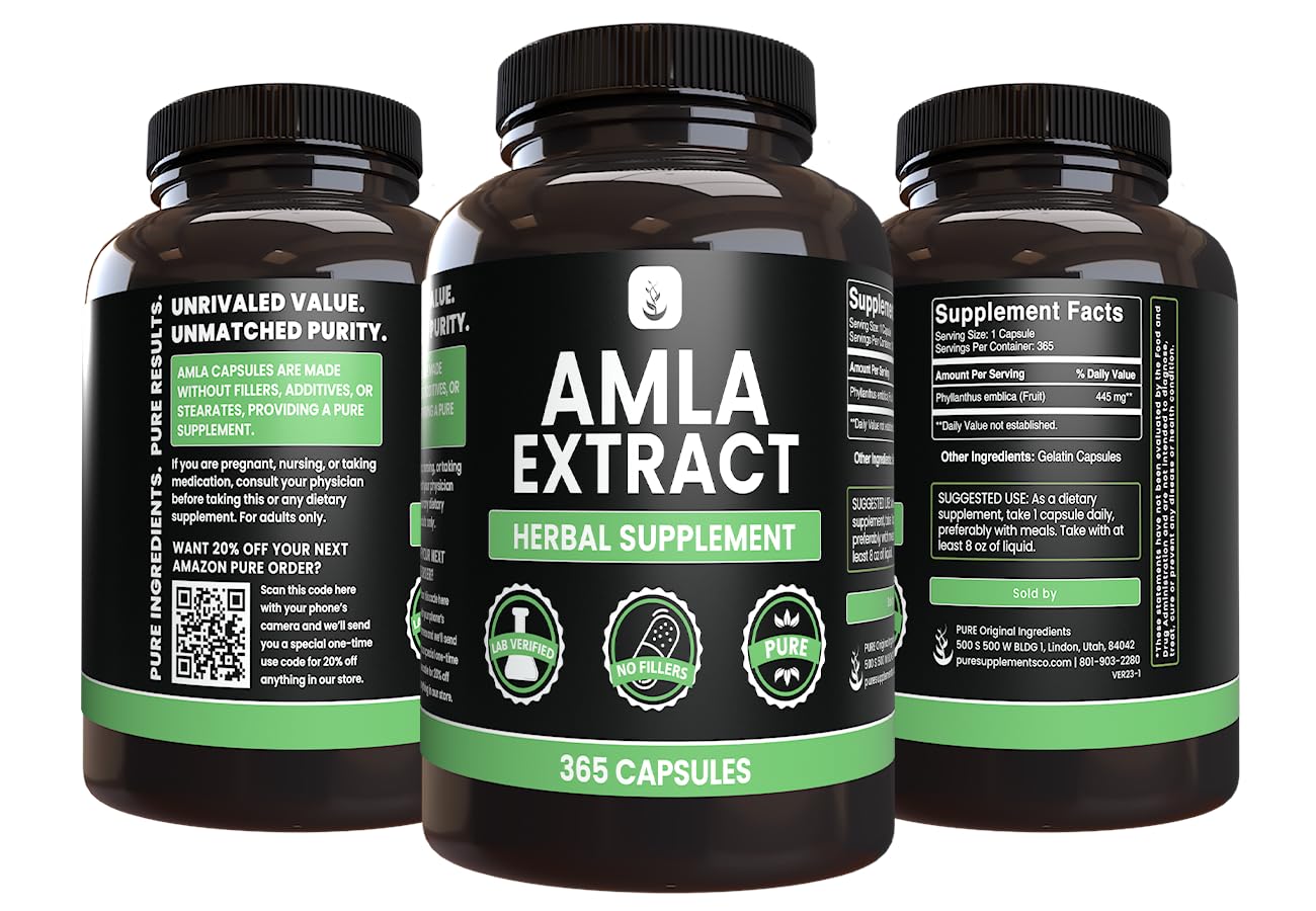 Amla Extract 365 Capsules – Pure Original Ingredients, Lab Verified