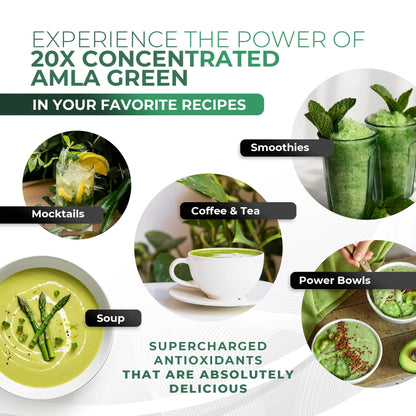 Amla Green: 20x Concentrated Amla Powder + Decaf Green Tea | Organic, Vegan, 90 Servings BritishVita | Premium UK Vitamins & Wellness Supplements