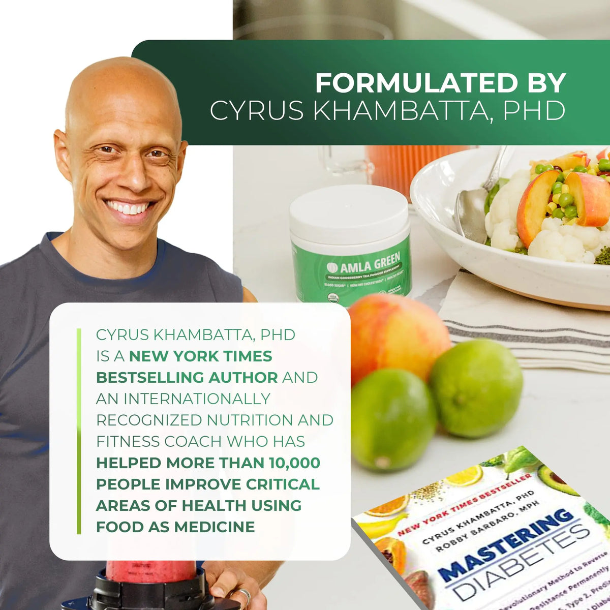 Amla Green: 20x Concentrated Amla Powder + Decaf Green Tea | Organic, Vegan, 90 Servings BritishVita | Premium UK Vitamins & Wellness Supplements
