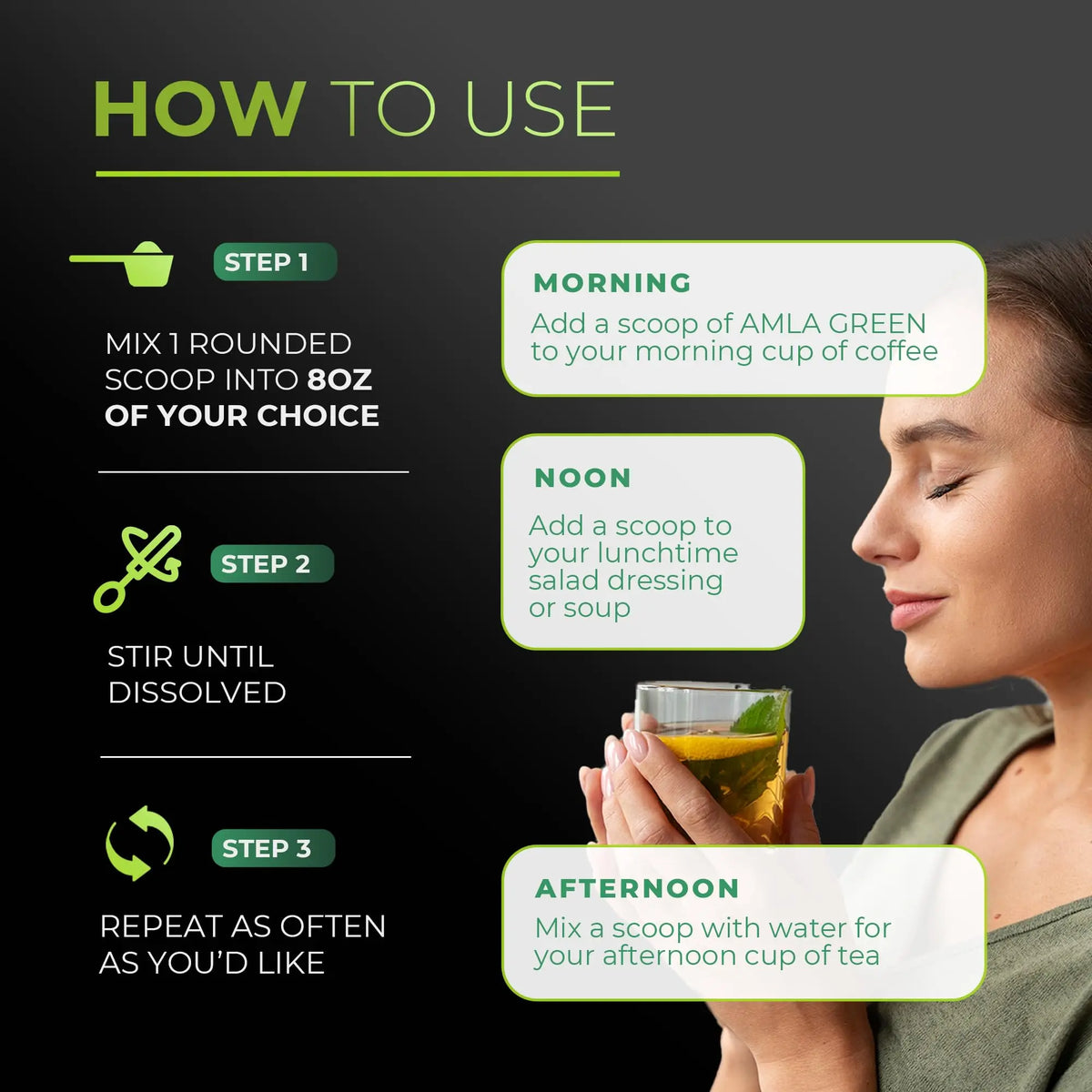 Amla Green: 20x Concentrated Amla Powder + Decaf Green Tea | Organic, Vegan, 90 Servings BritishVita | Premium UK Vitamins & Wellness Supplements