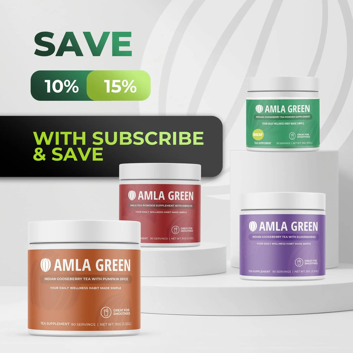 Amla Green: 20x Concentrated Amla Powder + Decaf Green Tea | Organic, Vegan, 90 Servings BritishVita | Premium UK Vitamins & Wellness Supplements