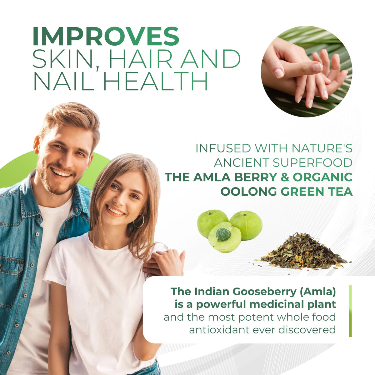 Amla Green: 20x Concentrated Amla Powder + Decaf Green Tea | Organic, Vegan, 90 Servings BritishVita | Premium UK Vitamins & Wellness Supplements
