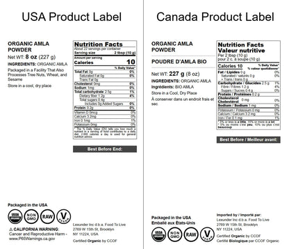 Food to Live Organic Amla Powder (Amalaki) – 8 oz, Non-GMO, Raw, Vegan