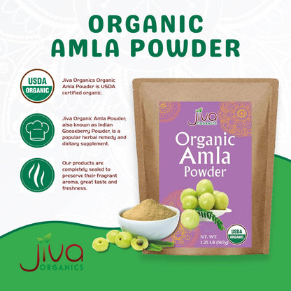 Organic Amla Powder 1.25 lb – Pure Amalaki, Lab Tested, Gluten Free | Jiva Organics