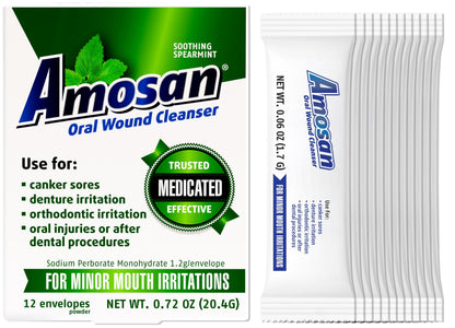 Amosan Oral Wound Cleanser - Spearmint | Soothing Mouth Care