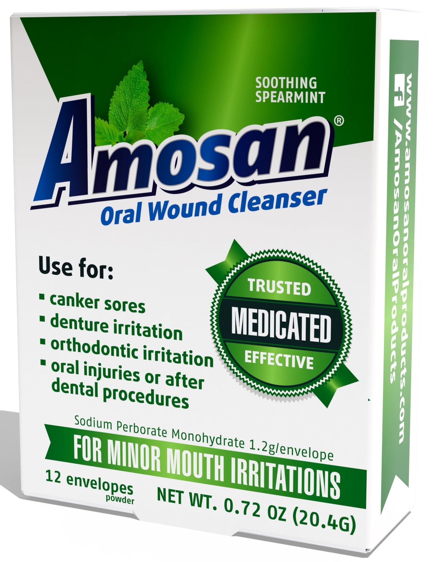Amosan Oral Wound Cleanser - Spearmint | Soothing Mouth Care