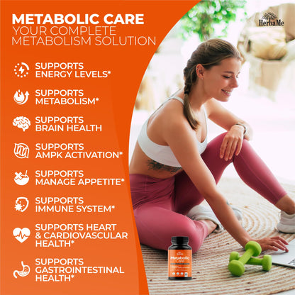HerbaMe Berberine Metabolic Care – Cinnamon, Chromium & Alpha Lipoic Acid for Energy & Metabolism