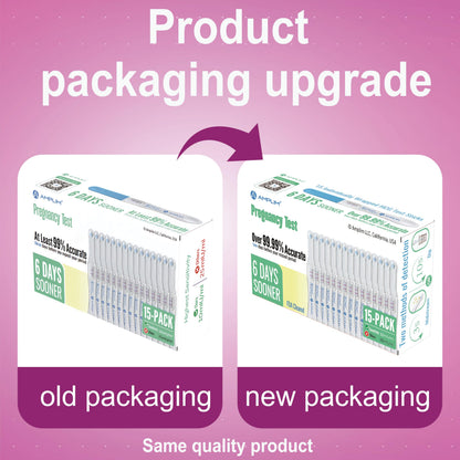 Amplim Early Detection Pregnancy Test Sticks 15 Pack – 99.99% Accurate, 10 mIU/mL HCG, FDA Cleared, 6 Days Sooner