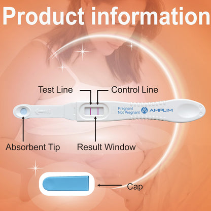 Amplim HCG Early Detection Pregnancy Test – Bulk 10-Pack, 6 Days Sooner, 10 MIU/mL, Midstream