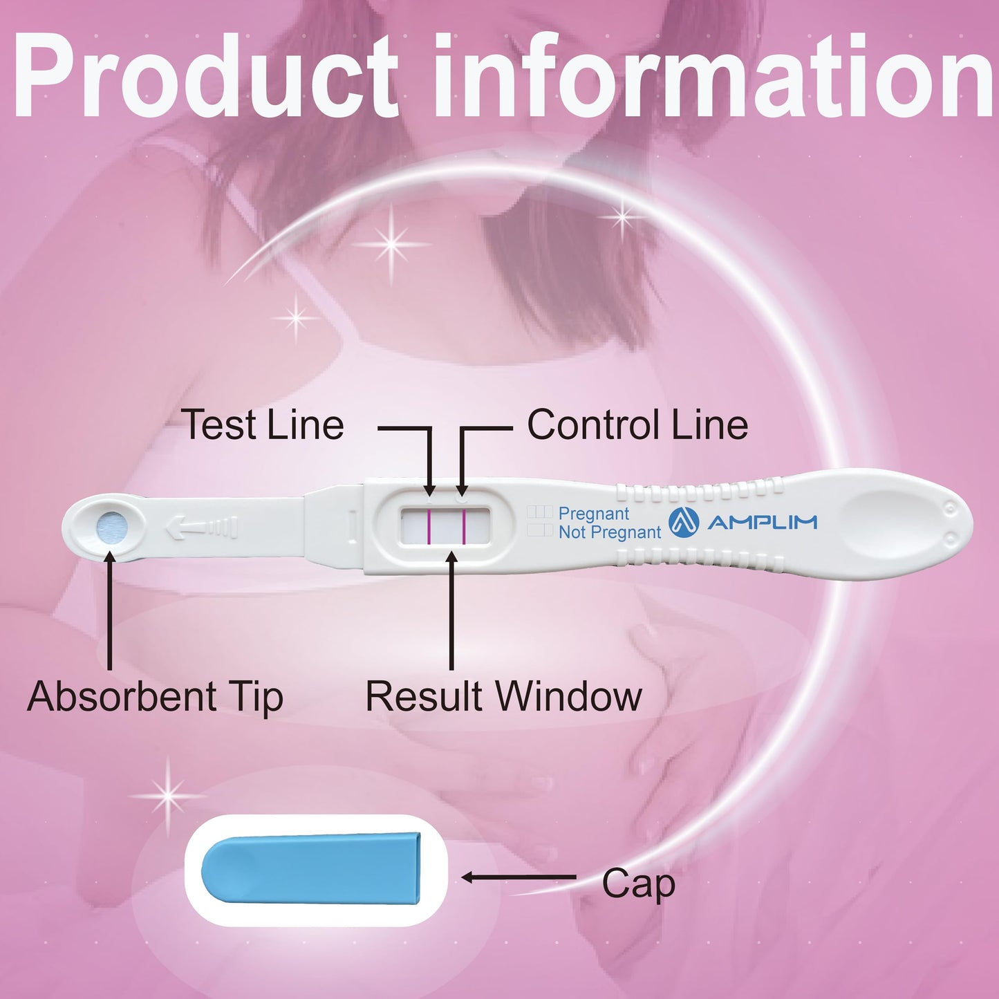 AMPLIM HCG Early Detection Pregnancy Test – 6 Pack, 6 Days Sooner, 10 mIU/mL, Midstream, 99.99% Accurate
