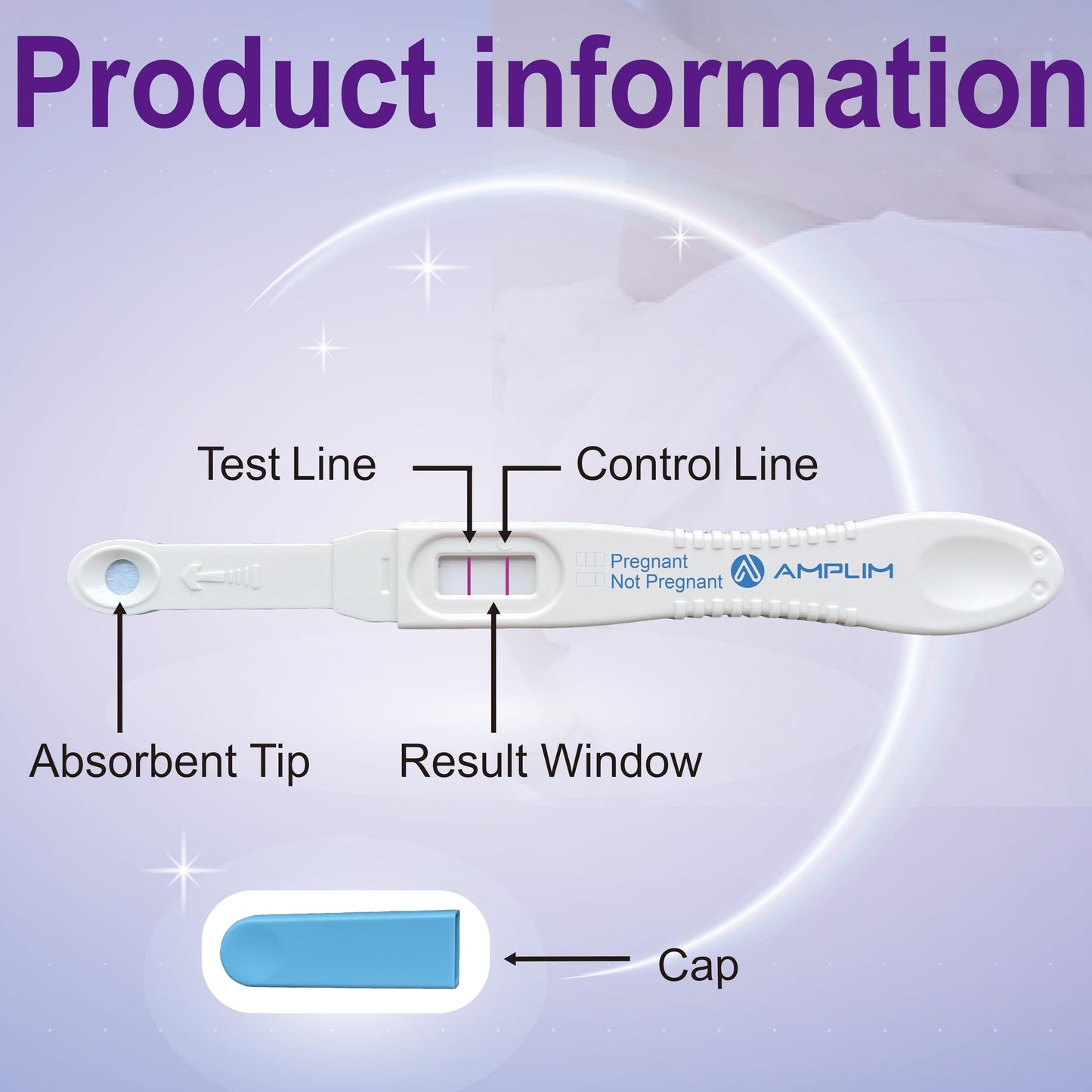 AMPLIM HCG Early Detection Pregnancy Test Sticks – 10 Ct Bulk, 6 Days Early Result, 10 mIU/mL, Midstream, 99.99% Accurate