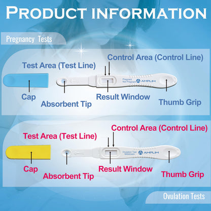 Amplim Pregnancy Test and Ovulation Tests Kit, 7 Pack Bulk Early Detection HCG & LH Sticks, 99.99% Accurate at Home Predictor 6 Days Early Result, Extra Sensitive Fertility Tracker - FDA Cleared