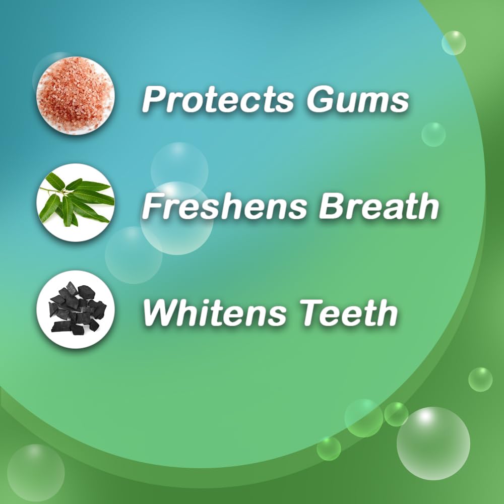 Amrita Life Herbal Toothpaste with Neem & Charcoal – Whitening & Gum Health (100g x5)