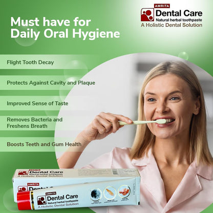 Amrita Life Herbal Toothpaste with Neem & Charcoal – Whitening & Gum Health (100g x5)