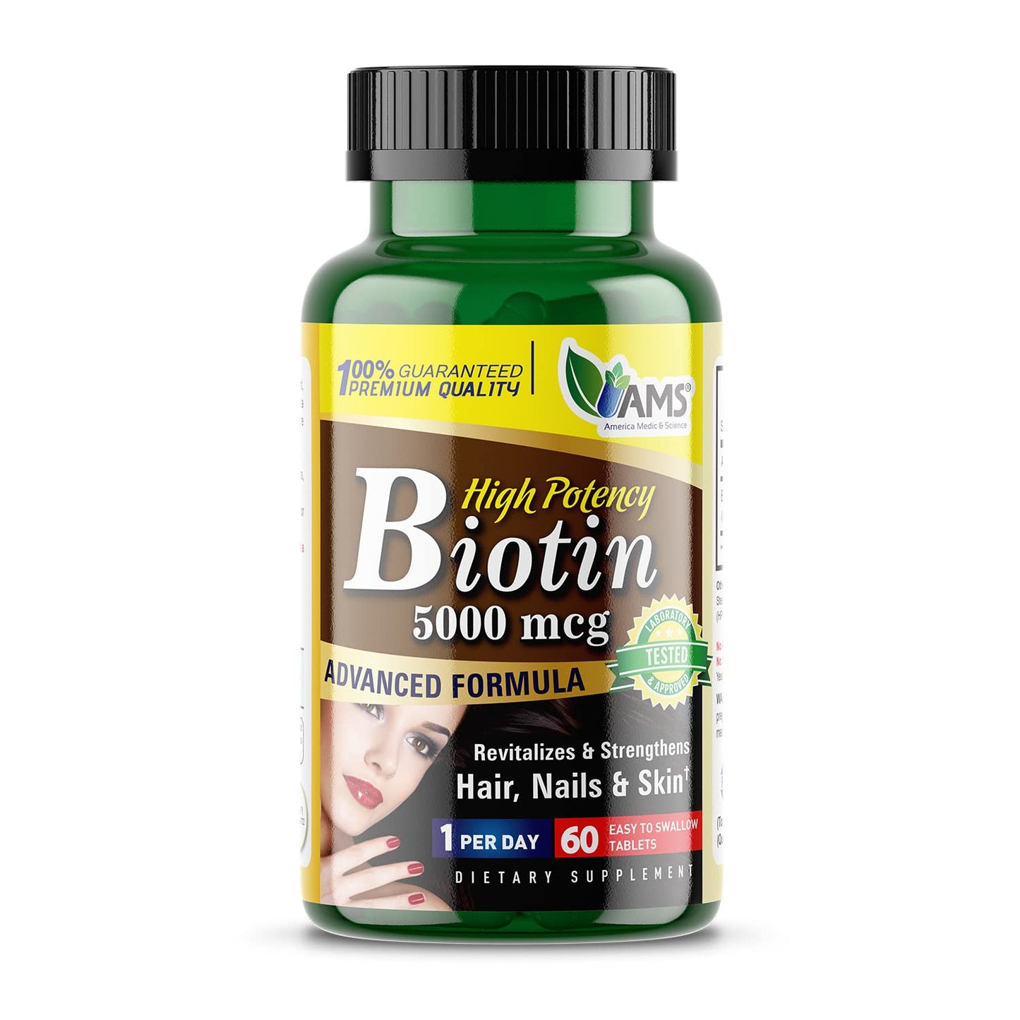 America Medic & Science Biotin 5,000 mcg | Hair Growth, Skin & Nails | Vitamin B7