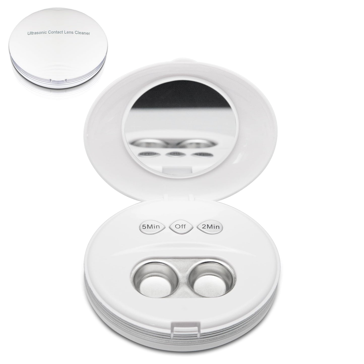 AMTAST Ultrasonic Contact Lens Cleaner – Rechargeable with Vanity Mirror