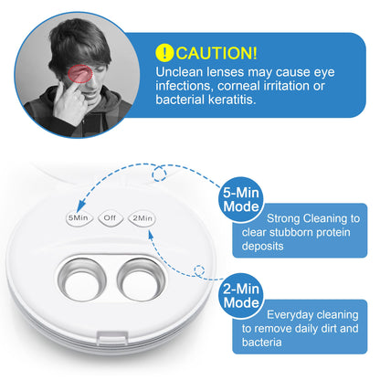 AMTAST Ultrasonic Contact Lens Cleaner – Rechargeable with Vanity Mirror