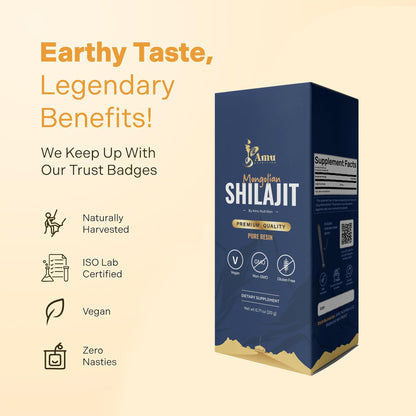 AMU NUTRITION Pure Mongolian Shilajit for Men and Women | 20g | Fulvic Acid & Trace Minerals