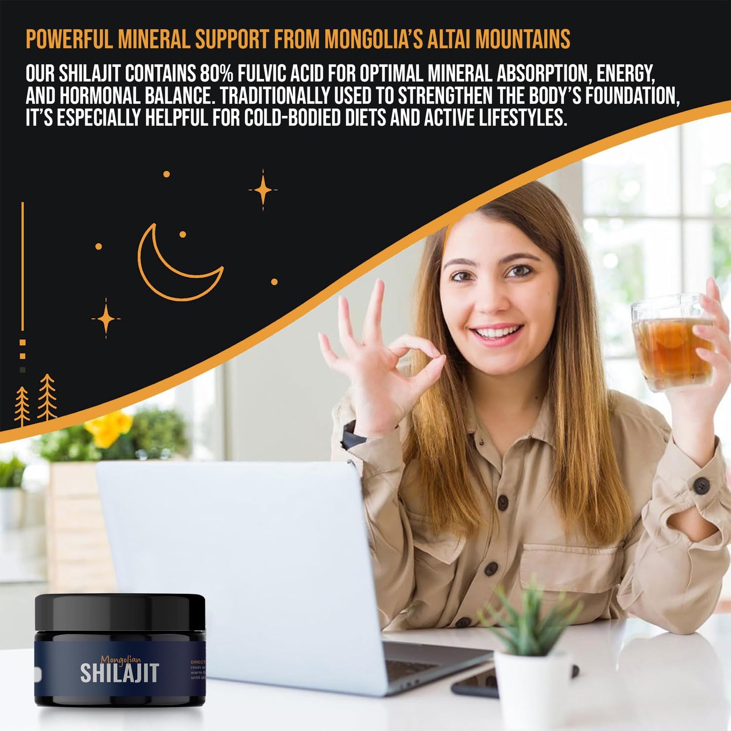 AMU NUTRITION Pure Mongolian Shilajit for Men and Women | 20g | Fulvic Acid & Trace Minerals
