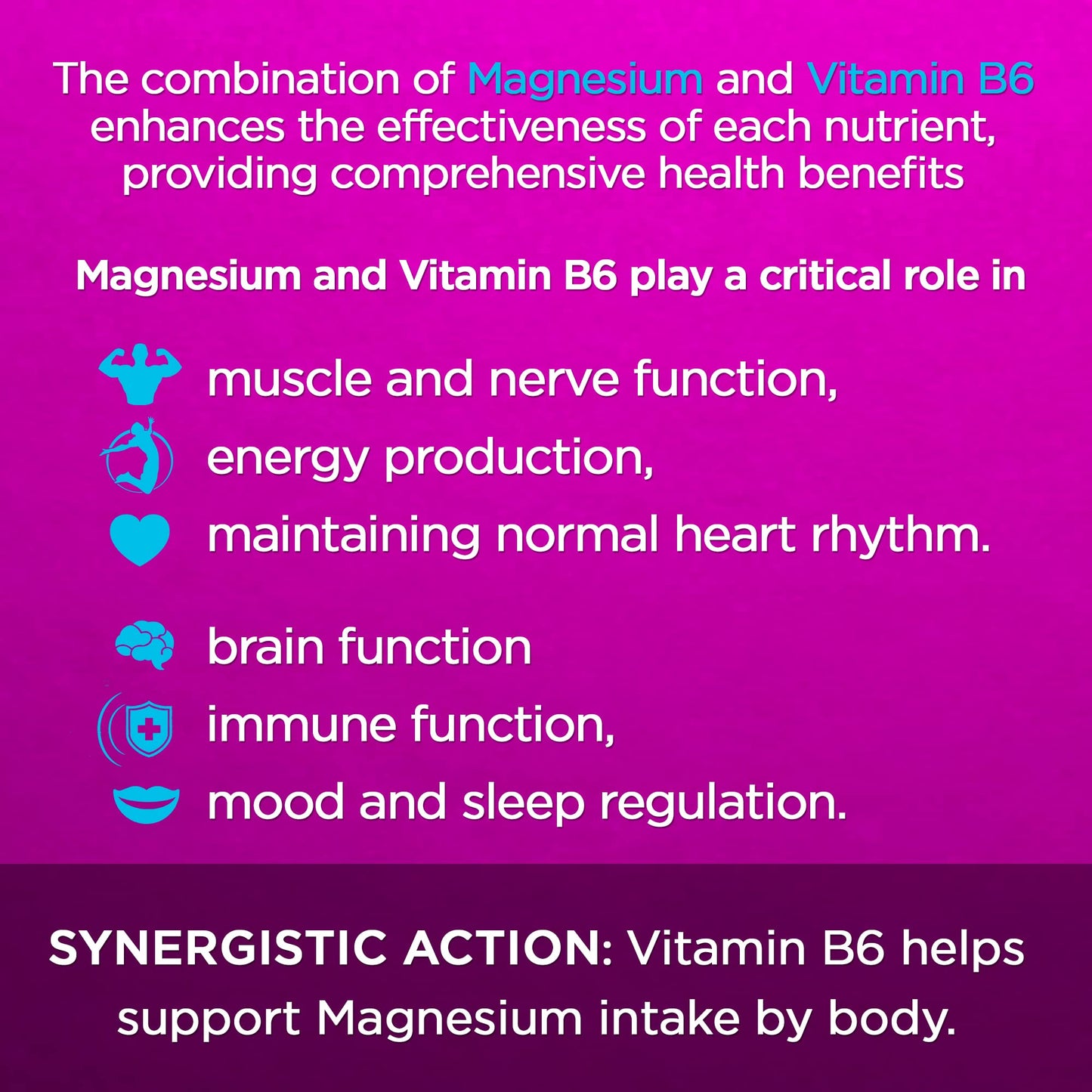 Amvilab Magnesium & Vitamin B6 – Muscle & Brain Support | 100 Tablets