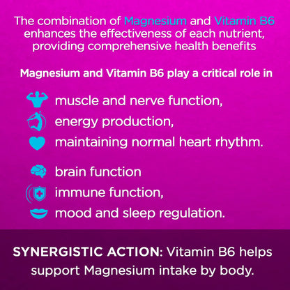 Amvilab Magnesium & Vitamin B6 – Muscle & Brain Support | 100 Tablets