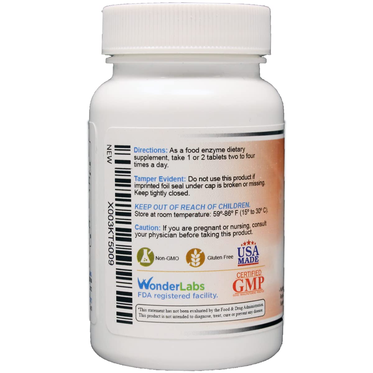 Wonder Laboratories Proteolytic Enzymes – Bromelain, Papain, Pancreatin 550 mg | 100 Tablets | Amylase, Lipase, Protease | Made in USA